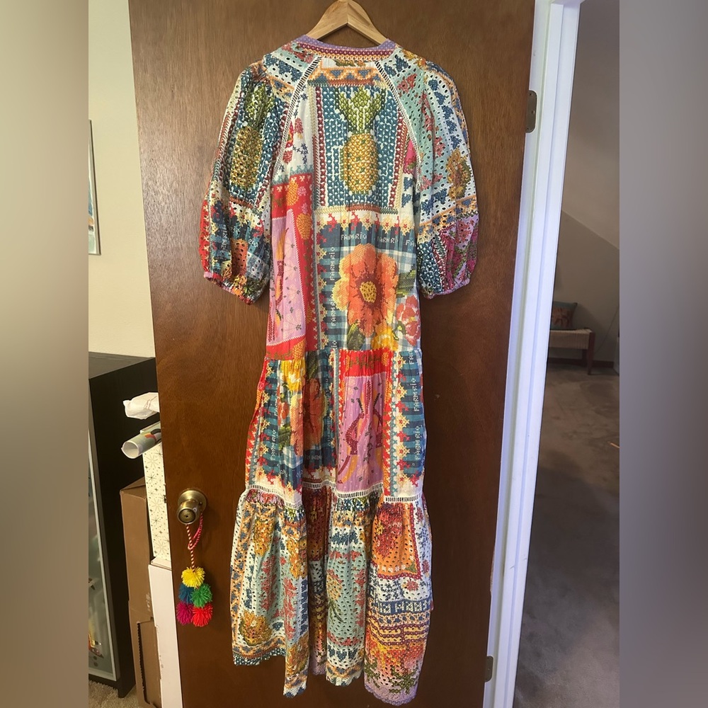 FARM RIO Floral Summer Stitches Eyelet Dress - Picture 4 of 4